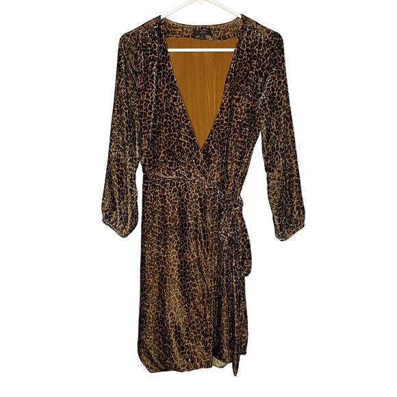 J.Crew Cheetah Leopard print wrap dress Size 2 - Picture 1 of 11
